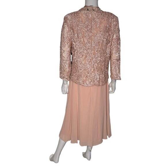 Jessica Howard Women's 3/4-Sleeve Soutache Jacket Fit & Flare Dress Blush Sz 12 - Picture 5 of 10